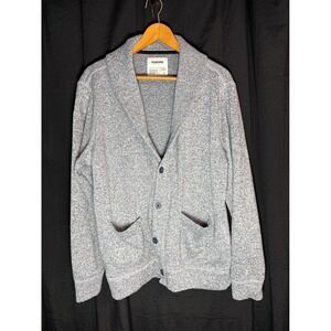 Sonoma Goods For Life Mens XL Shawl Collar Cardigan Sweater Heather Blue Marled